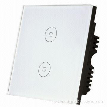 2-gang Single Wire Remote Control Touch Switch with Remote Control